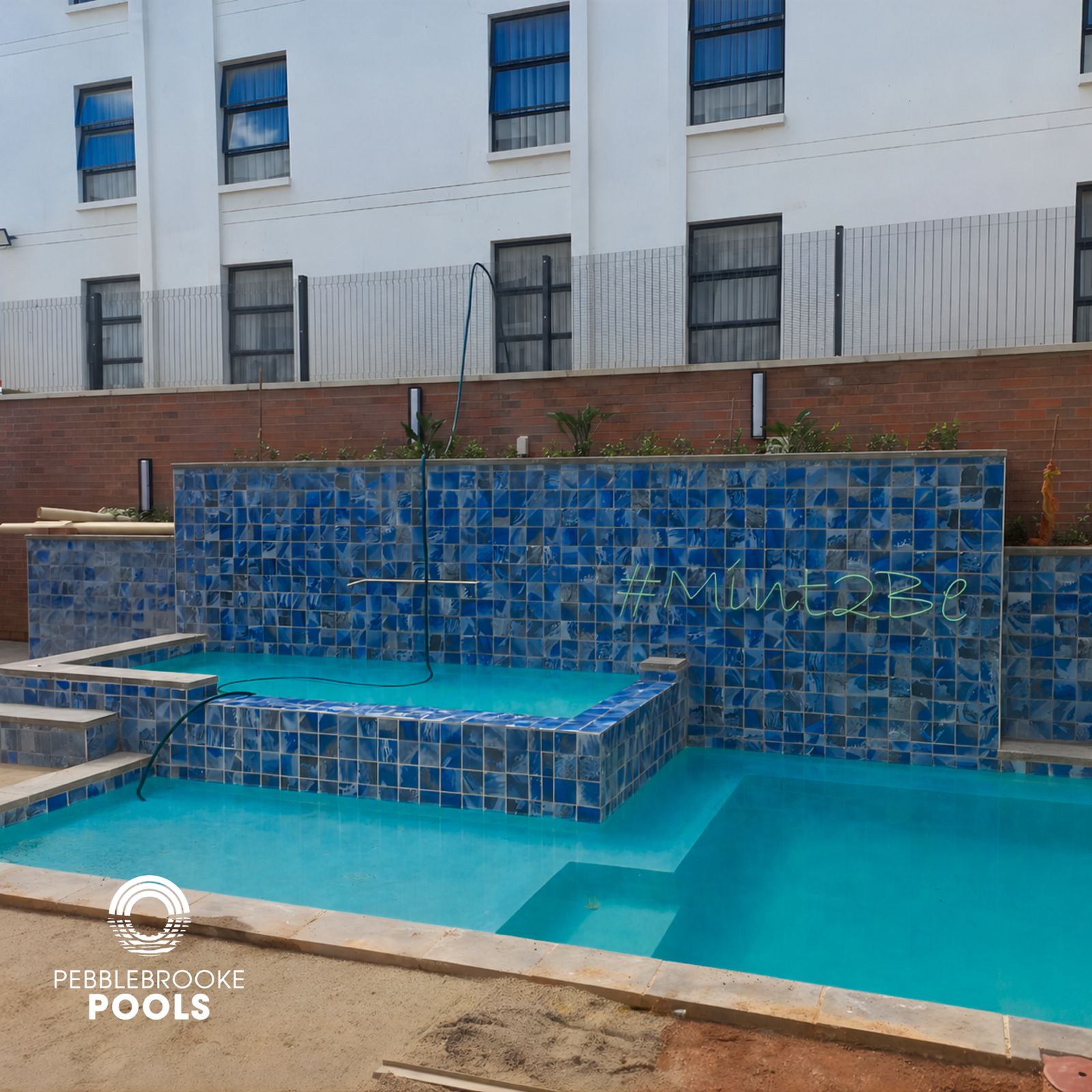 12 - site complete Mint Express Hotel Bramley - Custom-designed marbelite- Pebblebrooke Pools